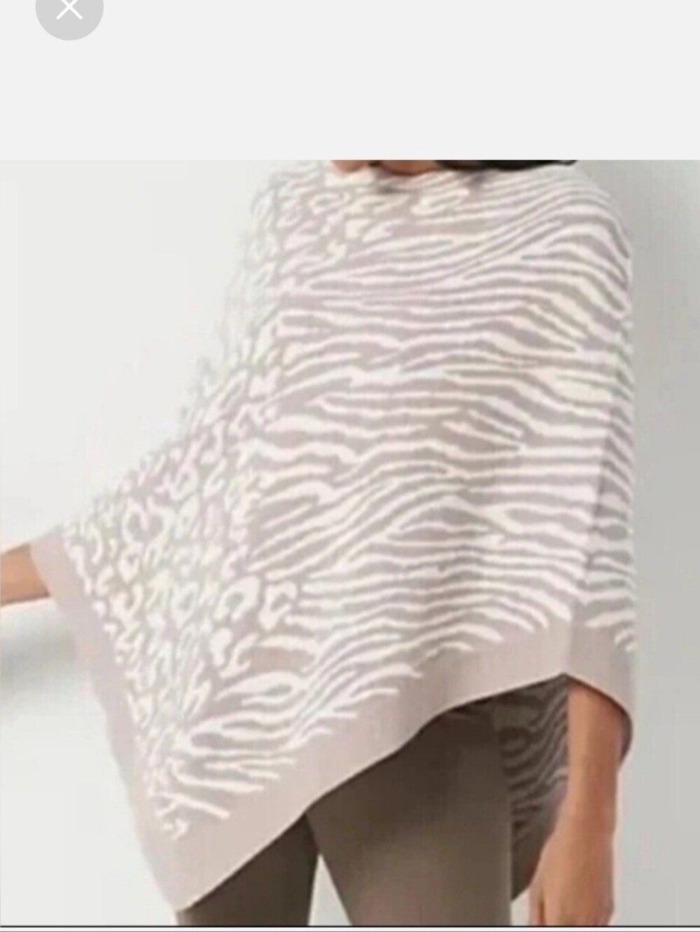 Barefoot Dreams Cozy Chic Ultra Lite Ocean Breeze Poncho- In Faded Rose/Animal
